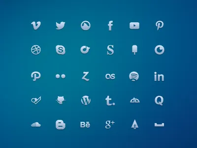 Social icon set csh fontface icon network png psd set social vector