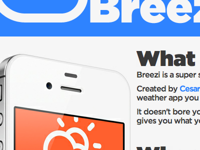 Breezi app application breezi cesare clay climacons design ios weather