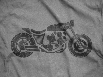 Shirt design in progress bike biker grayscale illustration motorcycle old retro t shirt texture vintage