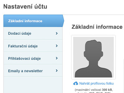 Account Settings account admin blue settings upload file user white