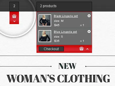 Dropdown Cart Menu black cart checkout dropdown e commerce lupse online sell shopping ui