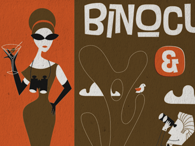 Binoculars &... ampersand binoculars booze illustration martini packaging shag type