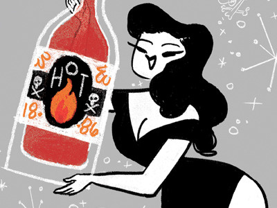 Hotandspicy Bloodmary Kassandraheller 50s chic design digital fashon illustration kassandra heller poster spicy vampire