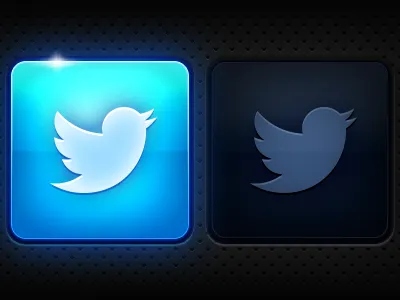 Twitter button button glowing mobile twitter