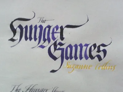 The Hunger Games batarde blackletter calligraphy hand lettering