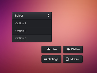 Black Elements black buttons elements gui icons ui ux web