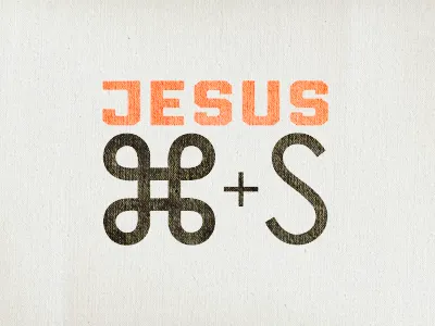 Jesus Command S christian faith jesus liberator losttype modified nerd print red s shirt symbol tech texture type typography weathered