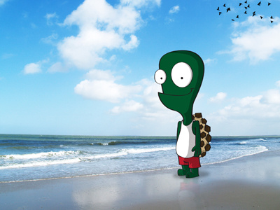 Omanbeach Turtle cartoon illustration mascote turtle