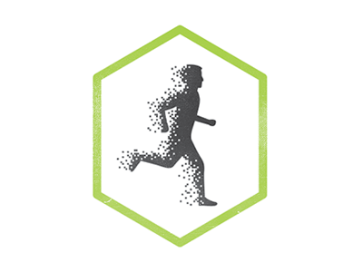 Digital Runner fitness logo mark pixels run running