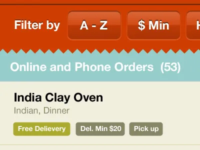 Grubhub iphone app reskin design icons iphone ui
