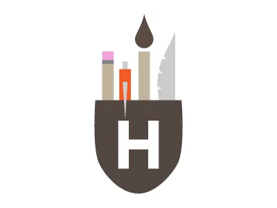 Pocket Protector brush feather h illustration logo pencil school supplies what is that