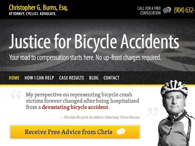Home Page attorney button call to action cycling home lawyer