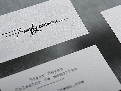 Funkycinema - Hand Typed Business Card brand branding bussines card card hand hand typed marca screenprint tarjetas