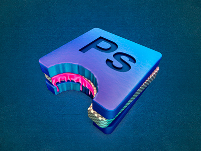 Photoshop Layer Burger 3d c4d icon photoshop