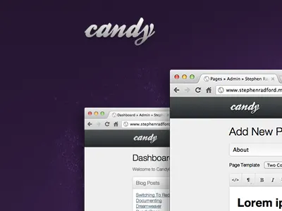 Candy candy cms design purple site
