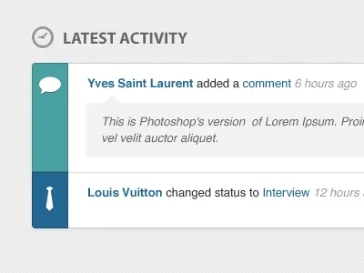 Activity Stream activity icons stream