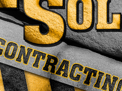 Rock Solid Contracting Logo identity illustrator logo photoshop rock textures