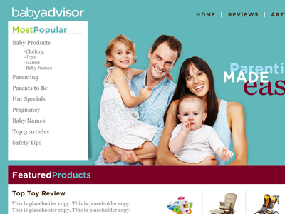 Babyadvisor Website advertising baby baby advisor graphic design graphicus harkins harris harkins harris advertising hh top baby websites website