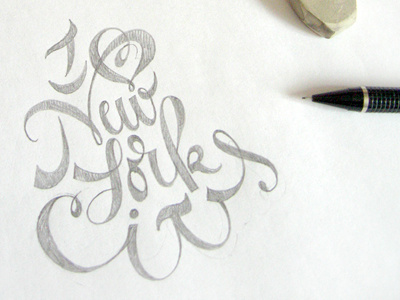 Sketch for "I love New York City" project. calligraphy lettering