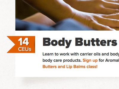 Massage Therapy Class Slider light orange ribbon shadow subtle shadow texture