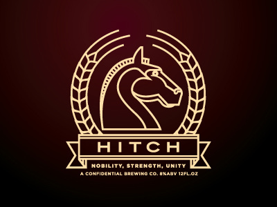 Hitch branding design gold logo mark