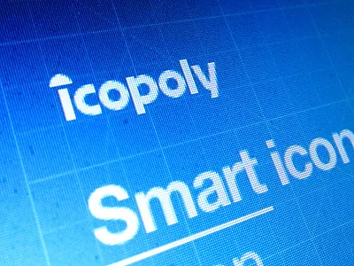 Icopoly.com bluepring icons launch screen logo logotype site soon webdesign