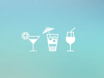 Cocktail Icons alcohol beach blue cocktail fresh glass ice icon margarita straw tequila umbrella vacation
