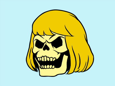 Skeleman 80s funny he man illustration masters of the universe skeletor vector