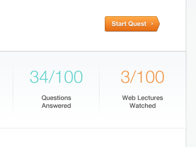 Start Quest clean design dividers fun green interface orange space ui ux whitespace