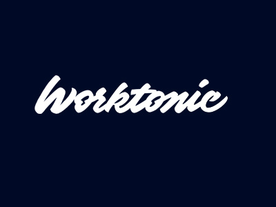 Worktonic bold hand drawn hand written identity lettering logo process script sketch