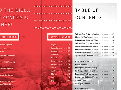 Planner Spread grid indesign planner table of contents