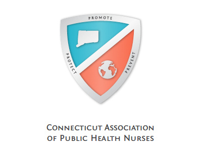 CAPHN 3 blue connecticut ct earth globe logo nurse nurses shield silver