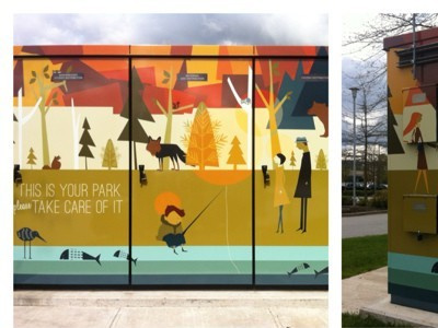 City Electrical Box Wrap design environmentaldesign geometric graphicdesign illustration wrap