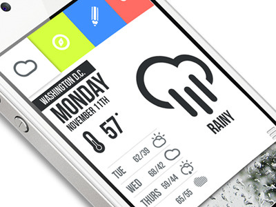 drapee weather app interface iphone ui ui weather app