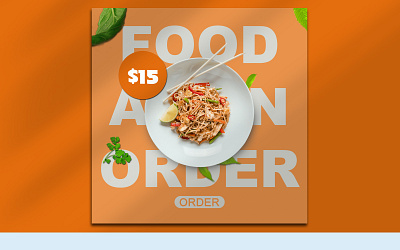 Editable PSD File - Food Advertisement Design editable psd design eye catching design food flyer design minimalist food ad orange theme design restaurant marketing restaurant promotion social media food post