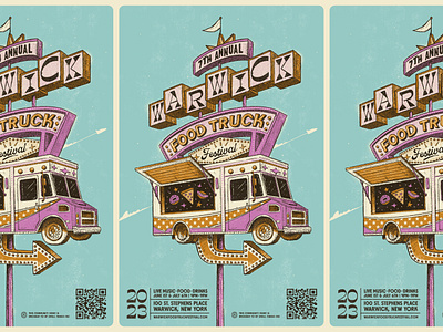 Warwick Food Truck Festival '23 branding graphic design illustration logo