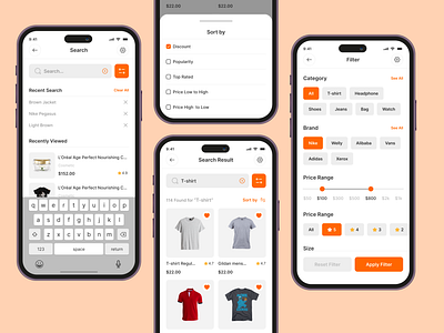 E-commerce - Search & Filter Mobile App Design annachi supermarket clone ui app design app ui design clean mobile ui e commerce e commerce filter ecommerce mobile app design filter mobile app design mobile app design search screen ui ui design ui ux design