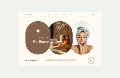 ETHER design interface managed code minimal spa ui ux web webdesign webflow website wellness