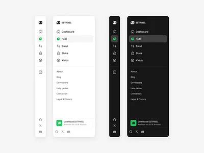 Sidebar for web3/blockchain project ✨🪄 blockchain sidebar crypto crypto wallet design minimalism ui design uidesign uxdesign web design web3 app sidebar web3 sidebar