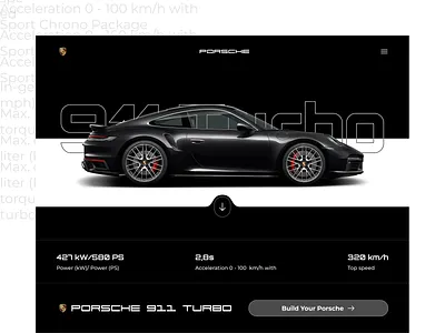 Porsche 911 Landing page 3d animation app branding car car dealer car landing page car selling dealership design home luxury minimal mobile app porsche porsche 911 porsche landing page ui uiux ux