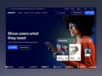 AI-Powered Smart Search ai search ai search platform clean and minimal aesthetic dark theme dynamic content interactive animations intuitive web design minimal aesthetic modern motion motion graphic design platform responsive web interface search engine showcase smart search ui elements user experience ux design website