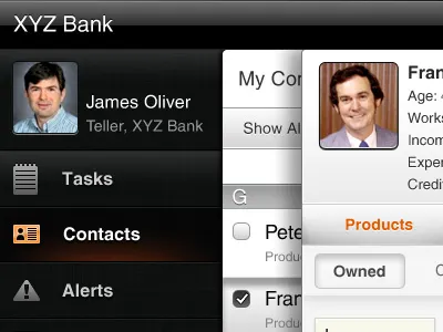 iPad teller app dark icons ipad white