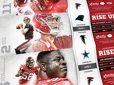 Atlanta Falcons Season Ticket Design carolina cowboys dallas design football jones julio matt ryan nfc nfl panthers sean tickets weatherspoon