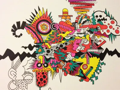 Drawing Progress 1 abstract drawing illustration marker prismacolor rainbow show