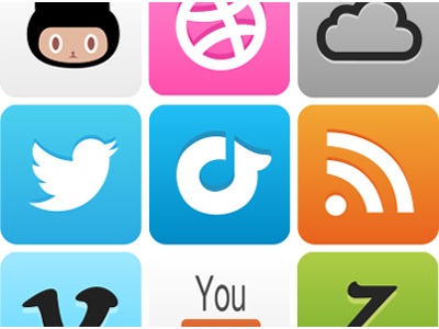 FC Webicons free freebie github icloud icon icons rdio retina rss social svg twitter vimeo youtube zerply