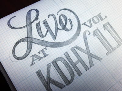 Live by hand client concept fun lettering sketch typography