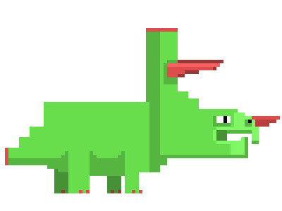 Daily Dinosaur - Triceratops 8 bit daily dinosaur digital dinosaur juan carlos solon kickpixel photoshop pixel pixel art triceratops