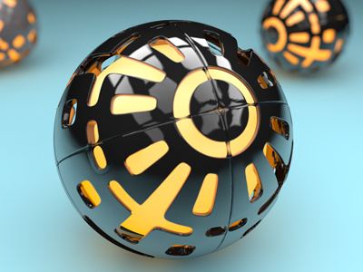 Ball 3d armoured ball c4d cinema 4d