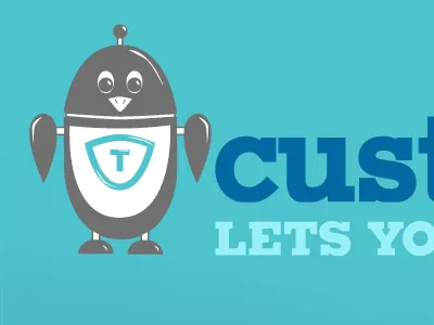 Robot Penguin aqua icon illustration logo