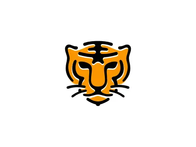 Young Tigers animal black cat education head logo mascot school sports tiger wild yellow youth